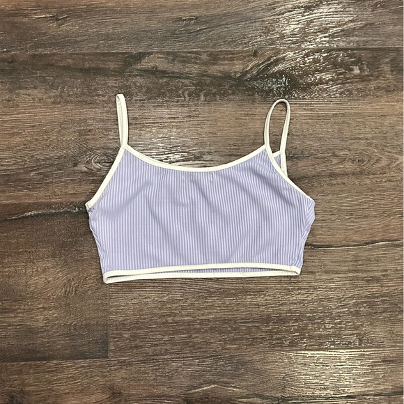 Purple Ribbed Crop Top - Picture 3 of 3